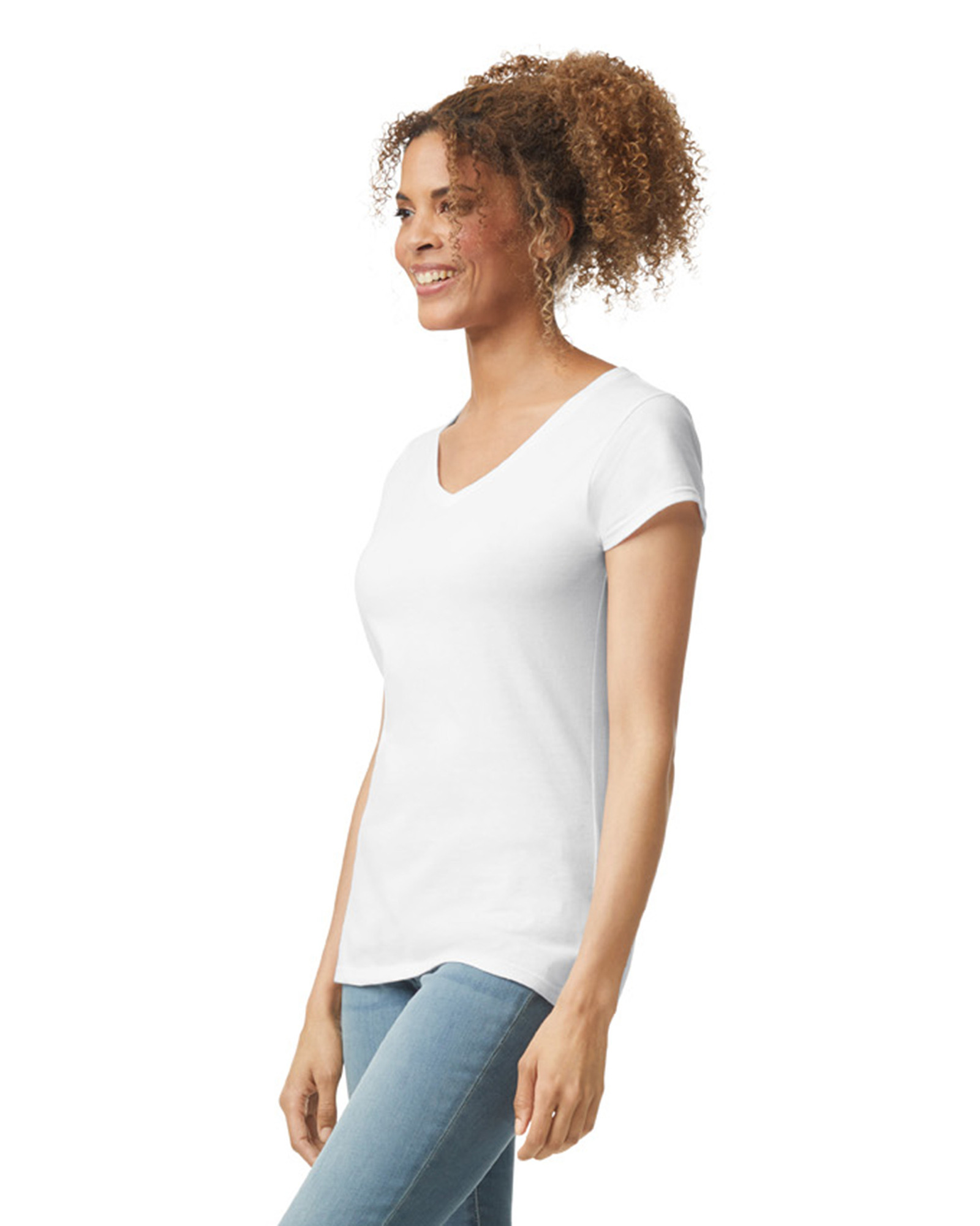Miniature 5 pour T-shirt femme col v Softstyle