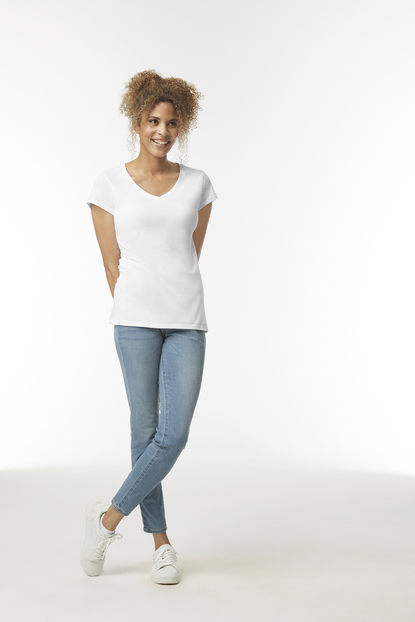 Miniature 3 pour T-shirt femme col v Softstyle