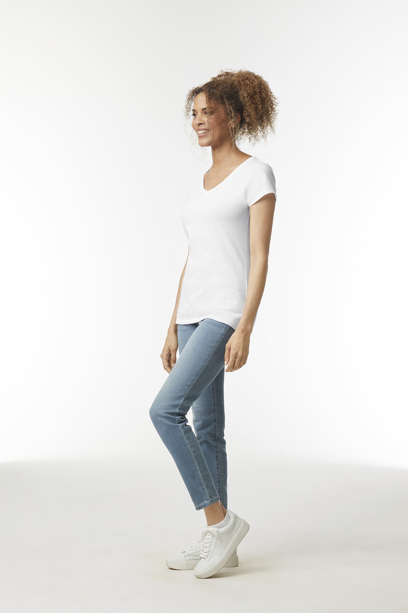 Miniature 6 pour T-shirt femme col v Softstyle
