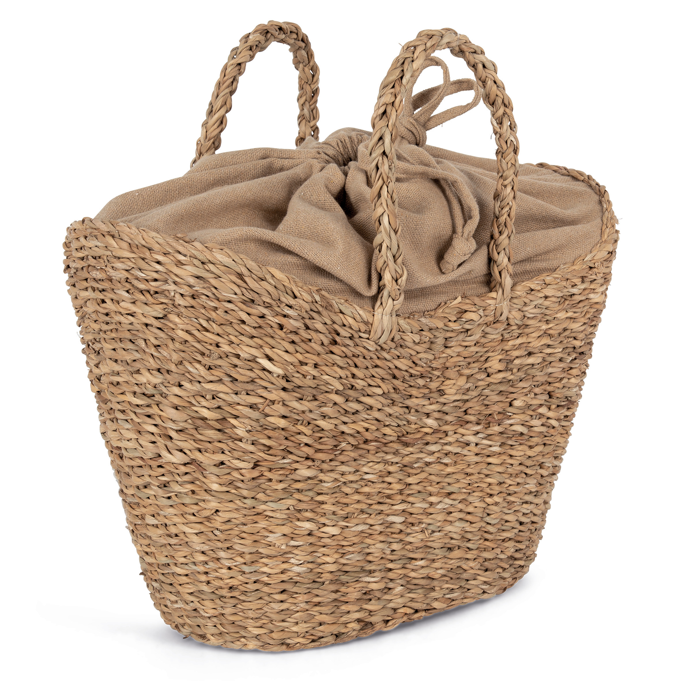 Miniature 2 pour Sac panier demi-lune en jonc de mer