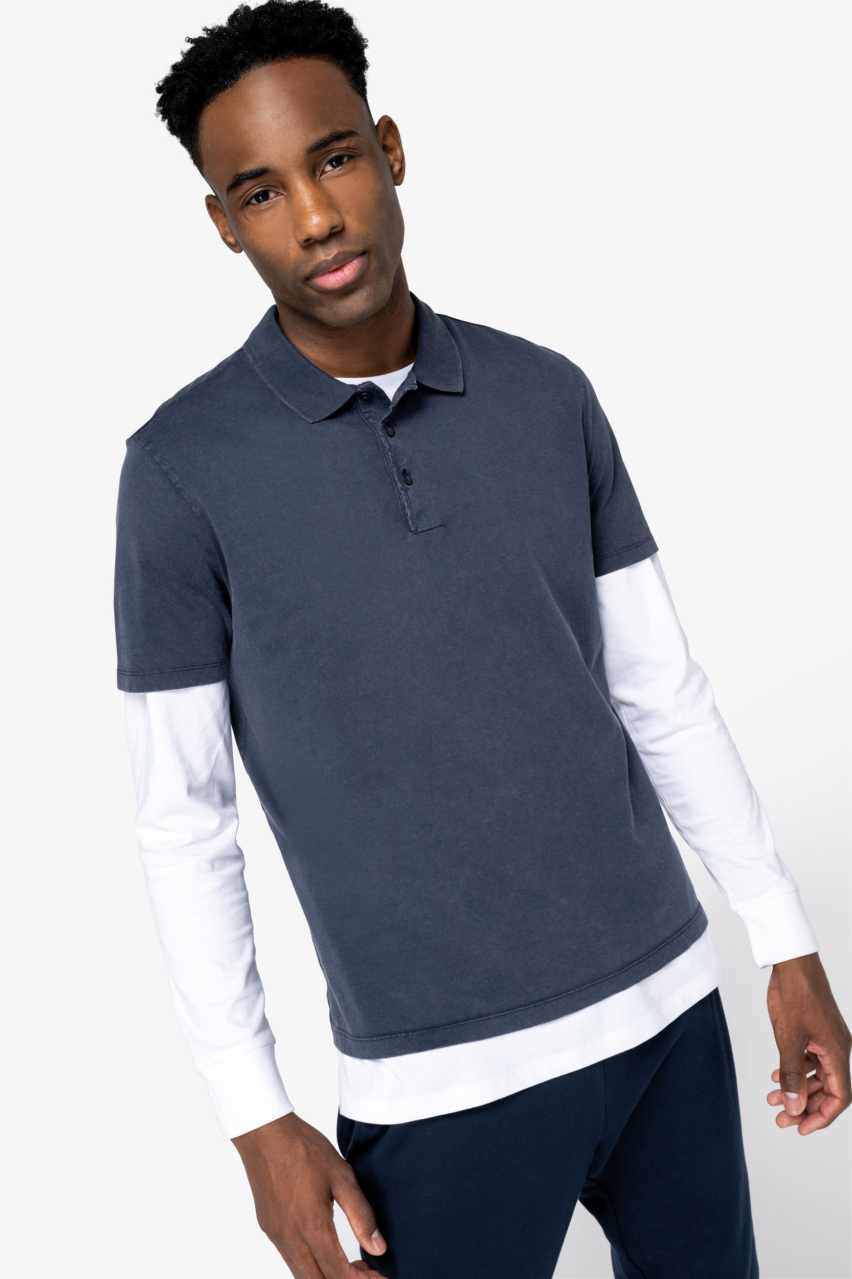 Miniature 3 pour Polo écoresponsable délavé en jersey homme