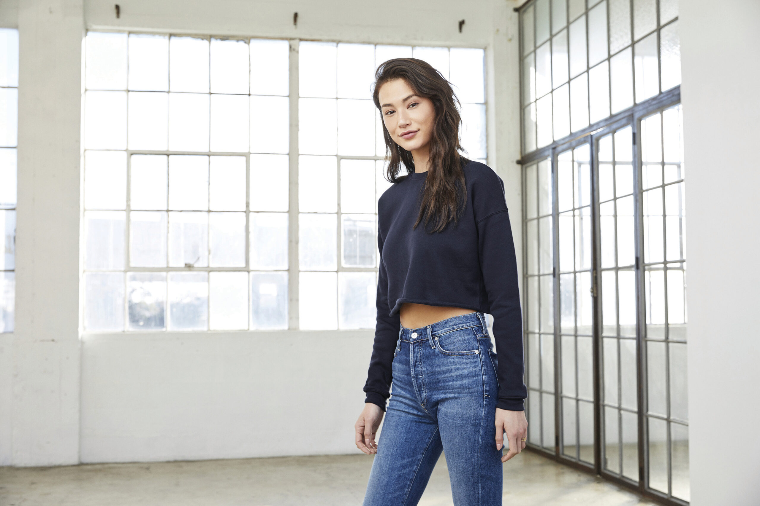 Miniature 1 pour Sweat-shirt crop femme