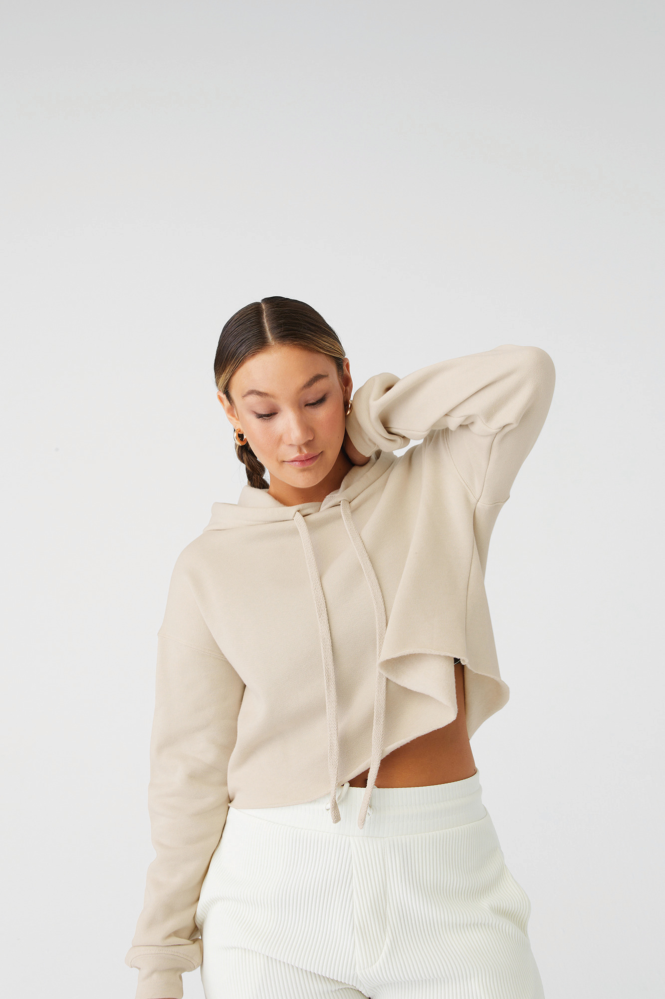 Miniature 24 pour Sweat-shirt crop à capuche femme