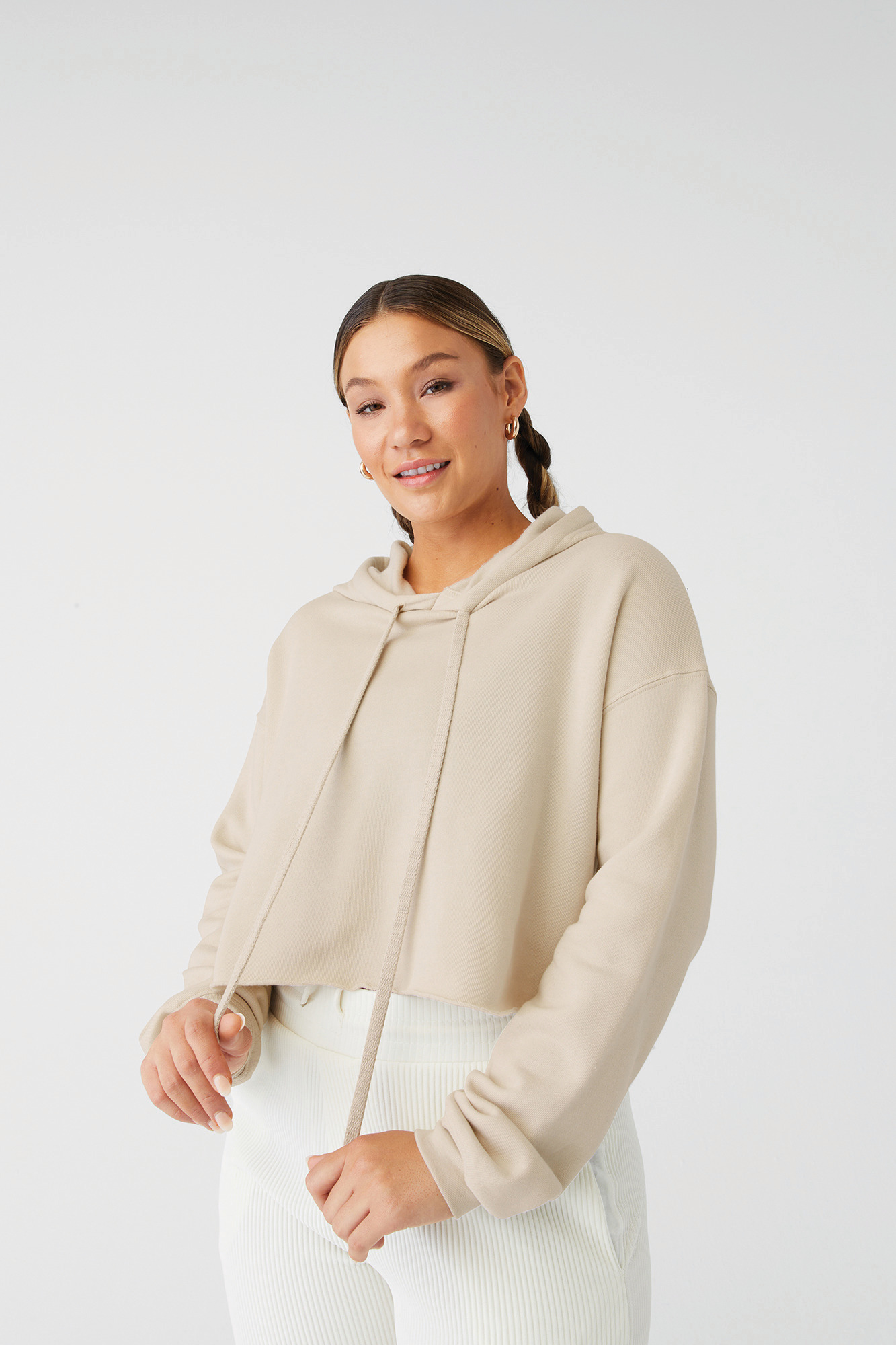 Miniature 23 pour Sweat-shirt crop à capuche femme