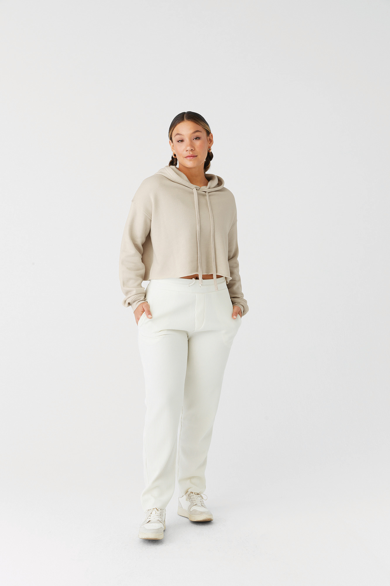 Miniature 21 pour Sweat-shirt crop à capuche femme
