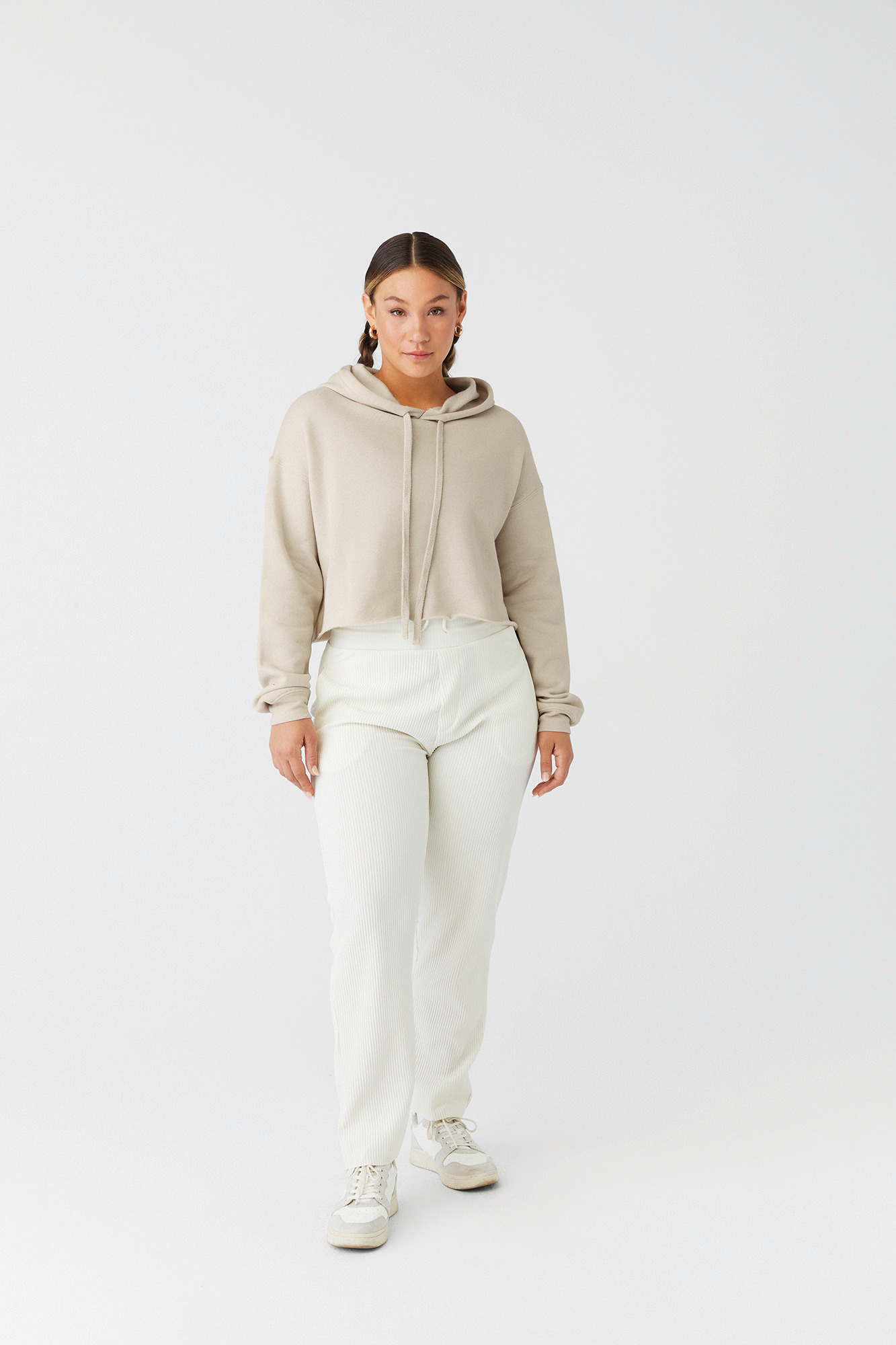 Miniature 19 pour Sweat-shirt crop à capuche femme