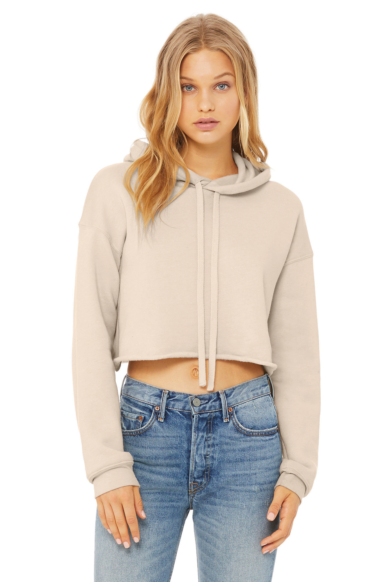 Miniature 15 pour Sweat-shirt crop à capuche femme