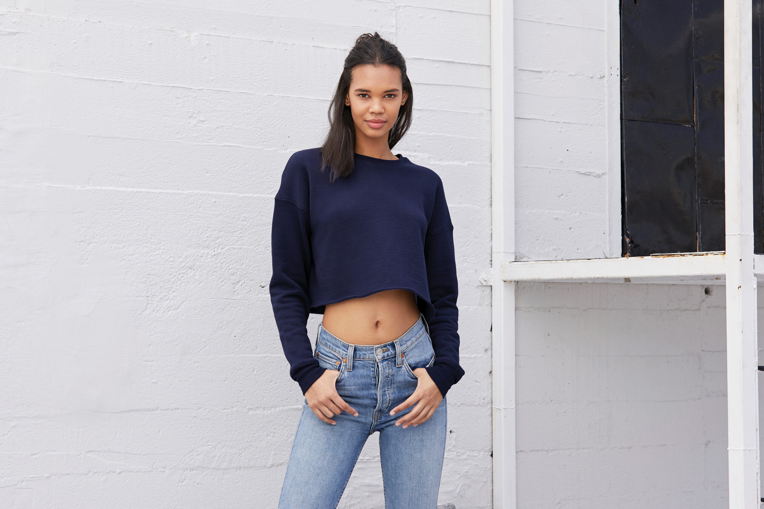 Miniature 6 pour Sweat-shirt crop femme