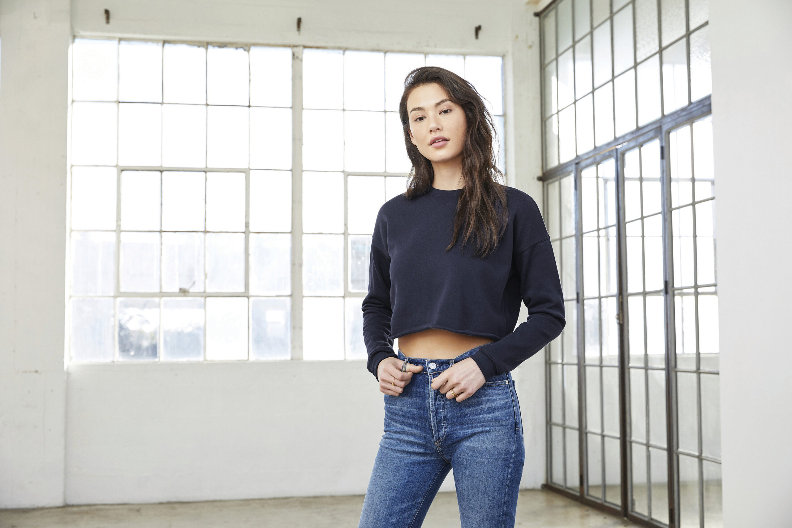 Miniature 7 pour Sweat-shirt crop femme