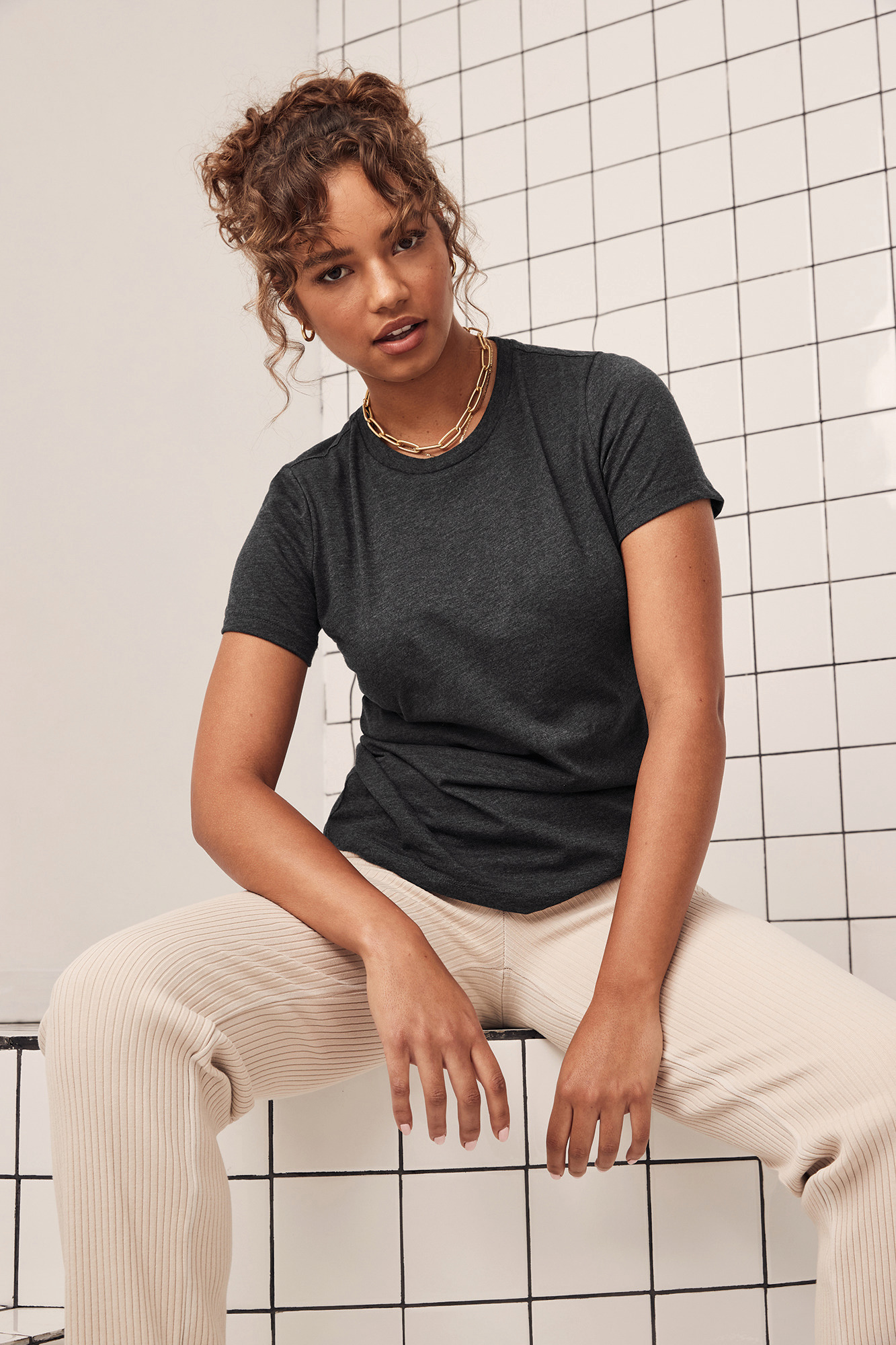 Miniature 5 pour T-shirt col rond femme Heather