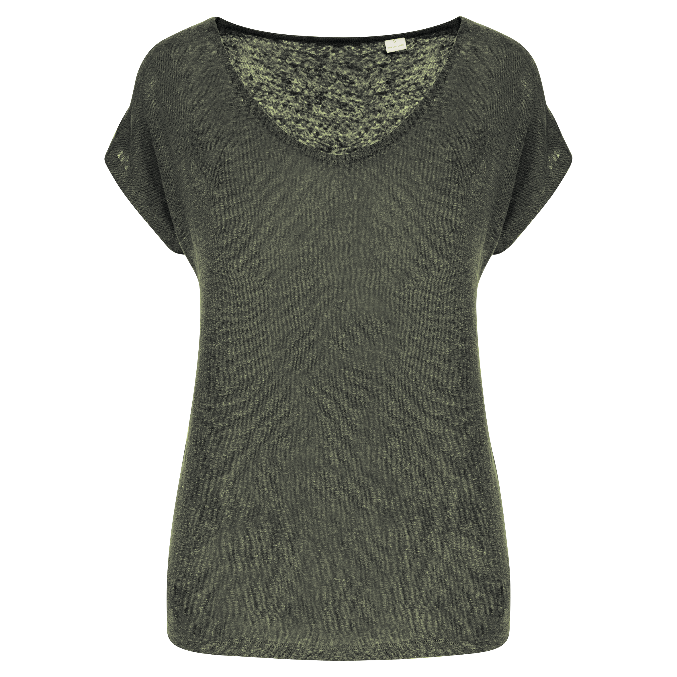 Miniature 11 pour T-shirt col V en lin femme