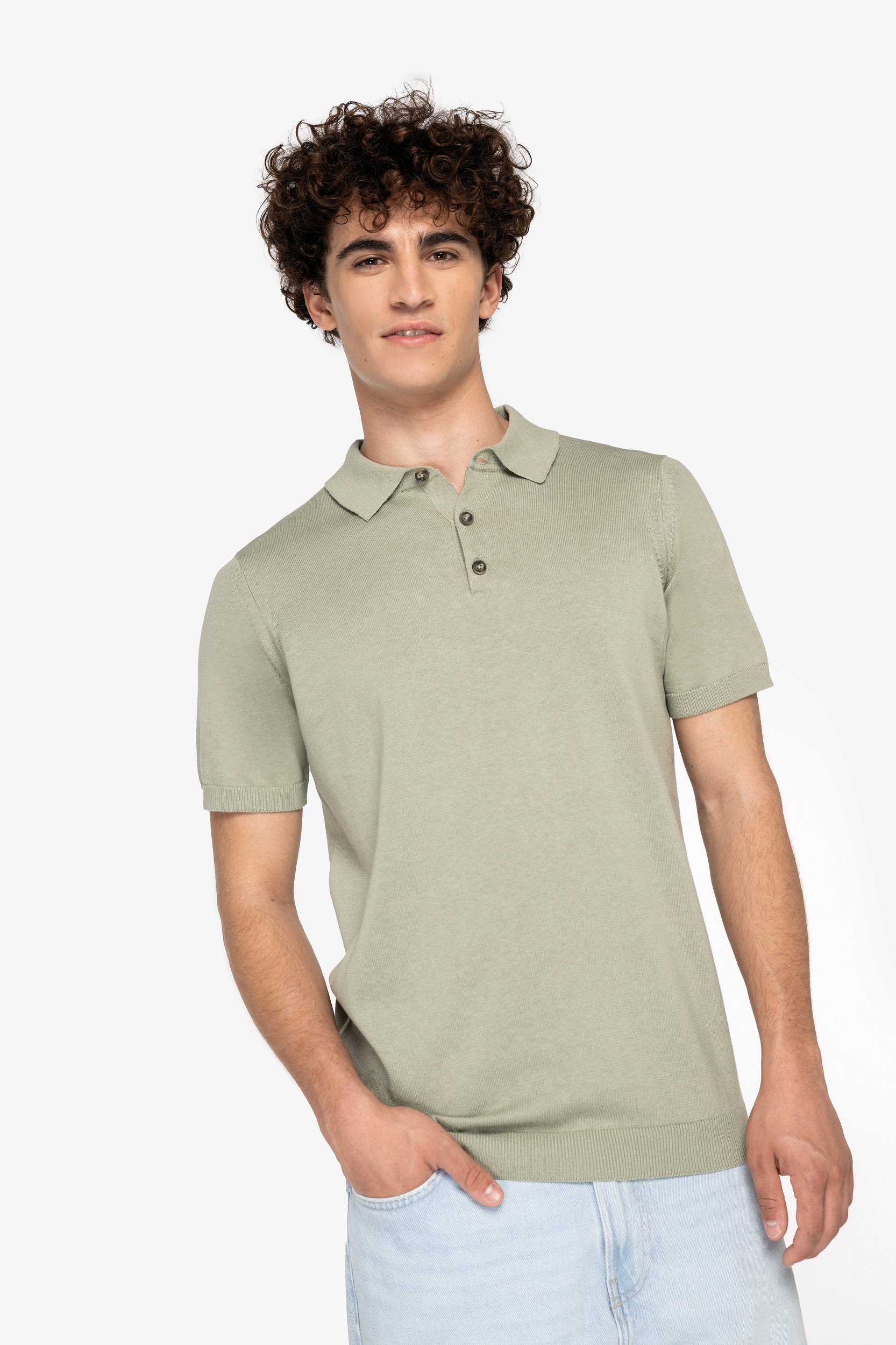 Miniature 1 pour Polo écoresponsable en maille homme