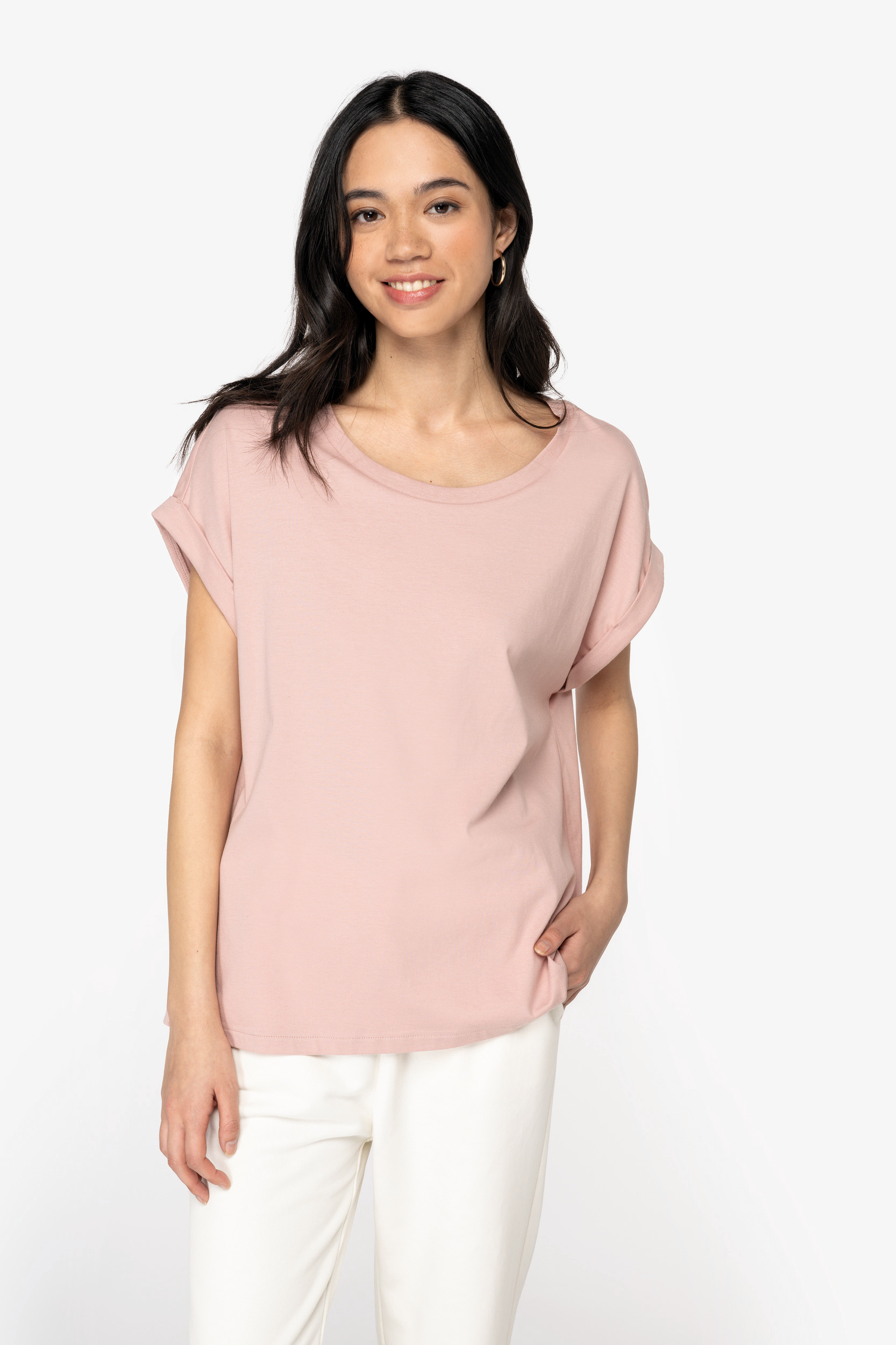 Miniature 1 pour T-shirt écoresponsable manches à revers femme