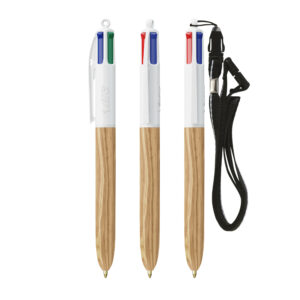 Visuel BIC® 4 Couleurs Wood Style with Lanyard