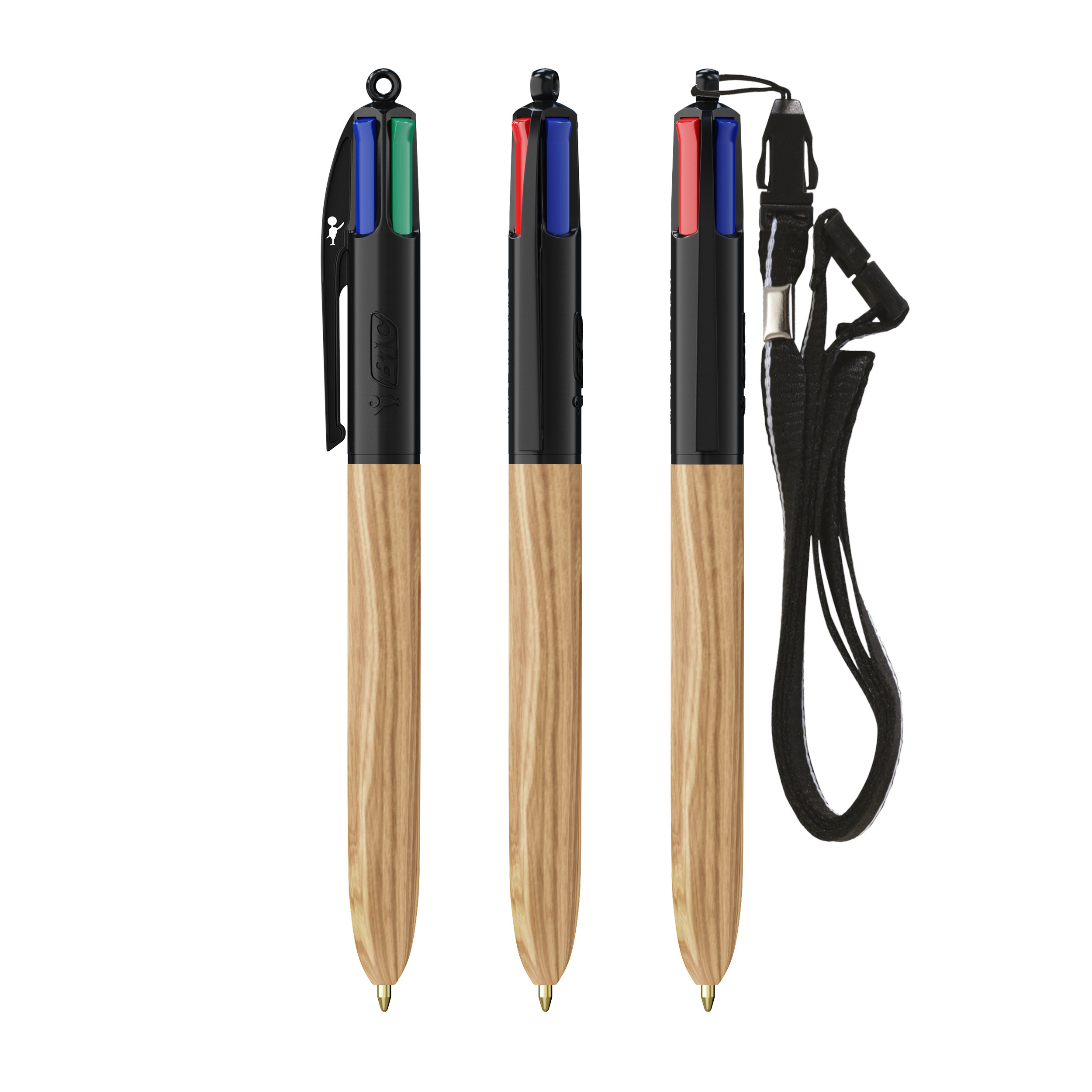 Miniature 5 pour BIC® 4 Couleurs Wood Style with Lanyard