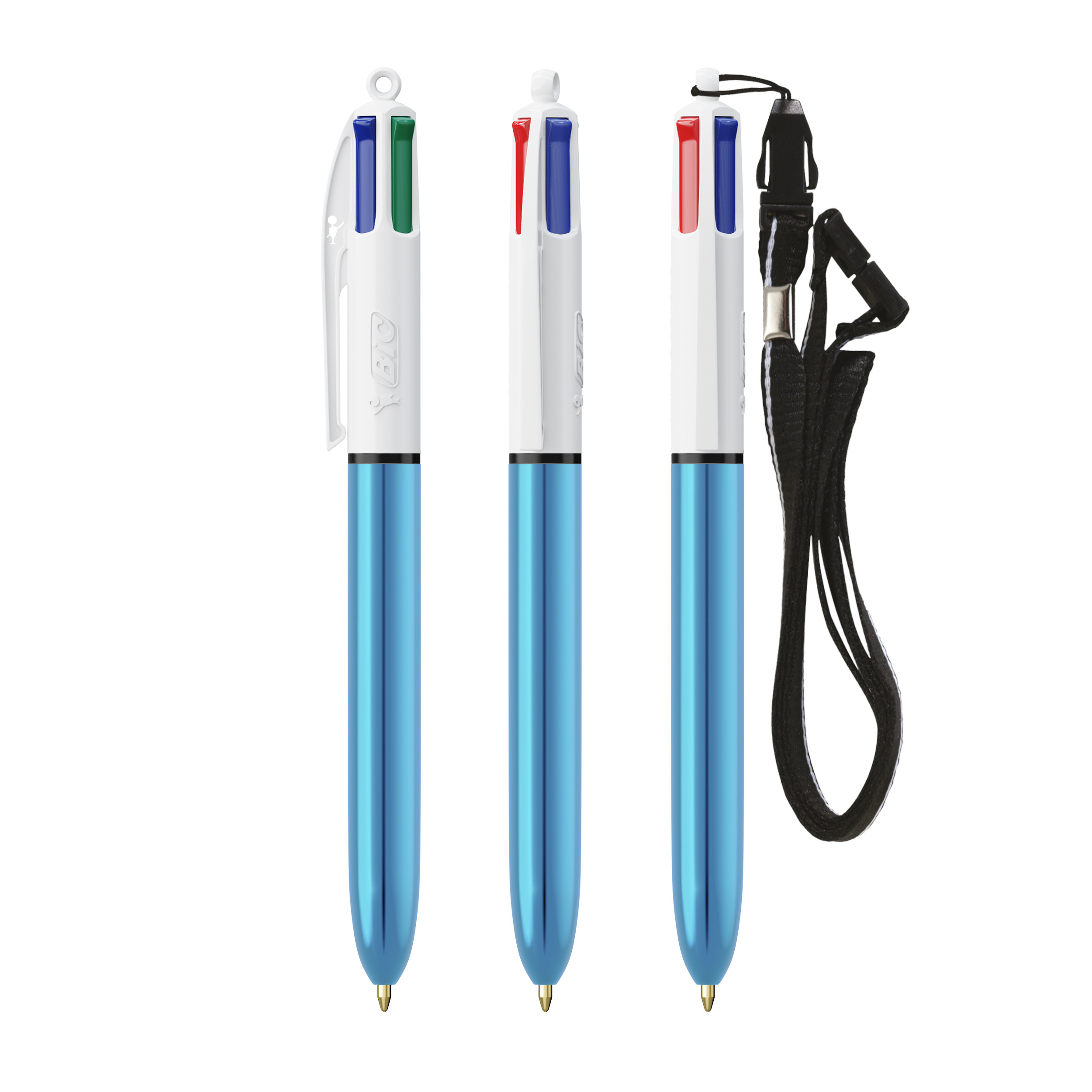 Miniature 1 pour BIC® 4 Couleurs Shine bille + Lanyard