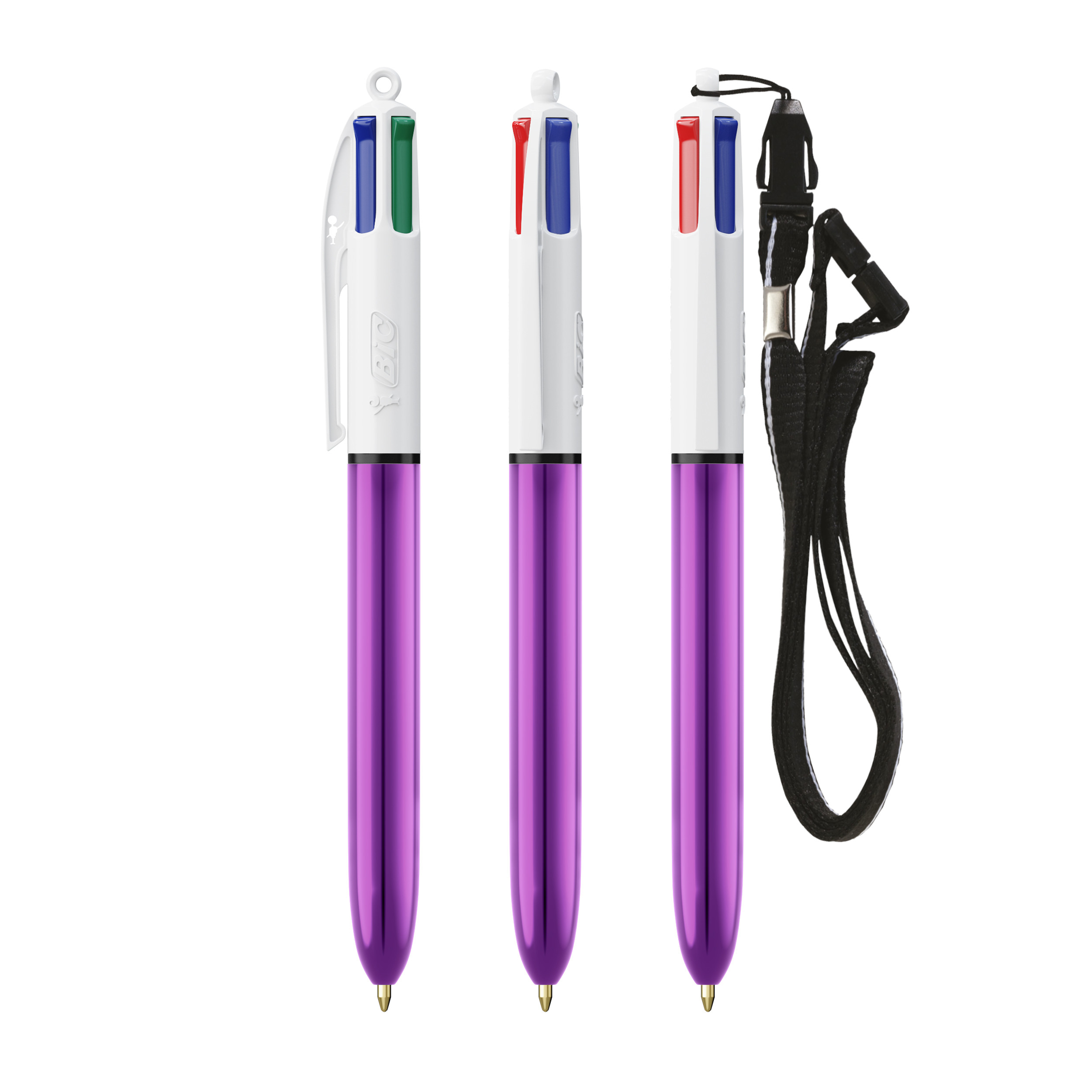Miniature 10 pour BIC® 4 Couleurs Shine bille + Lanyard