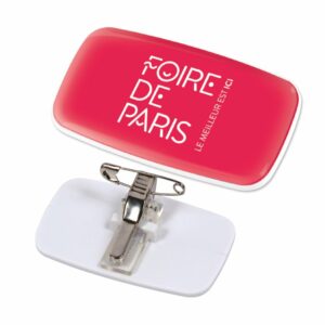 Visuel BADGE PLASTIQUE (PS) AVEC PINCE-EPINGLE POUR QUADRIDOME