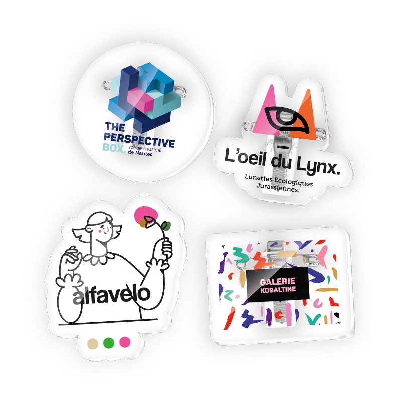 Miniature 1 pour BADGE PLASTIQUE (PMMA) AVEC PINCE-EPINGLE