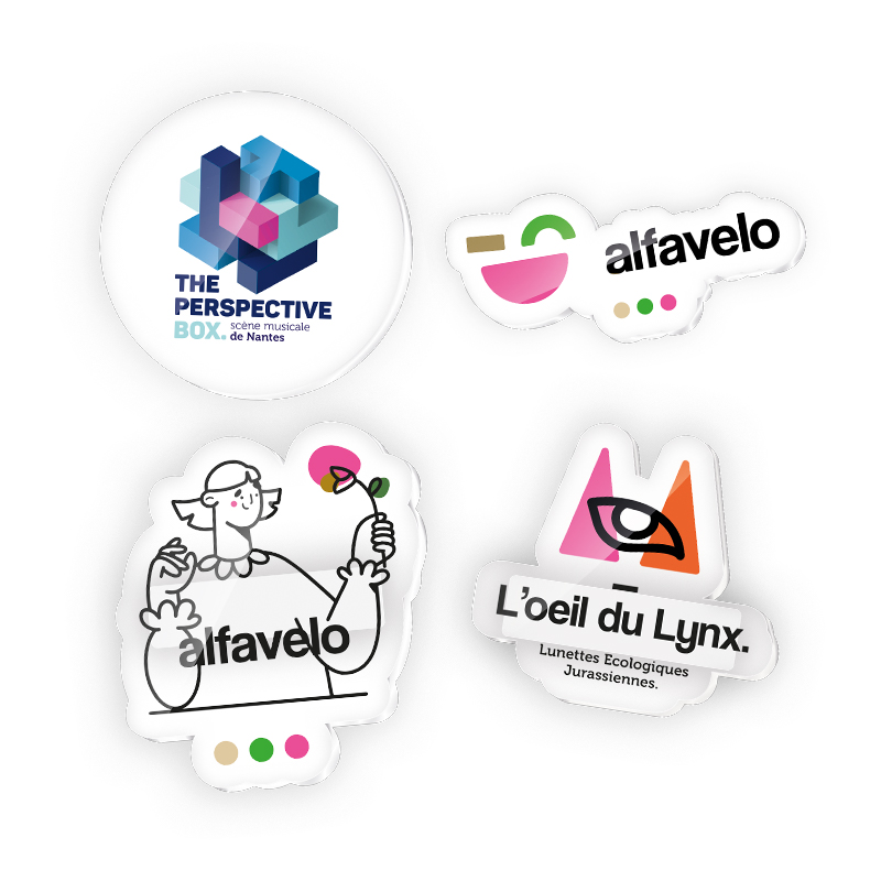 Miniature 1 pour BADGE PLASTIQUE (PMMA) AVEC AIMANT