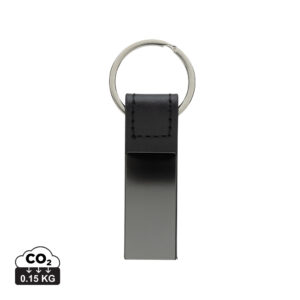 Visuel Porte-clés luxe en PU et alliage de zinc recyclé RCS
