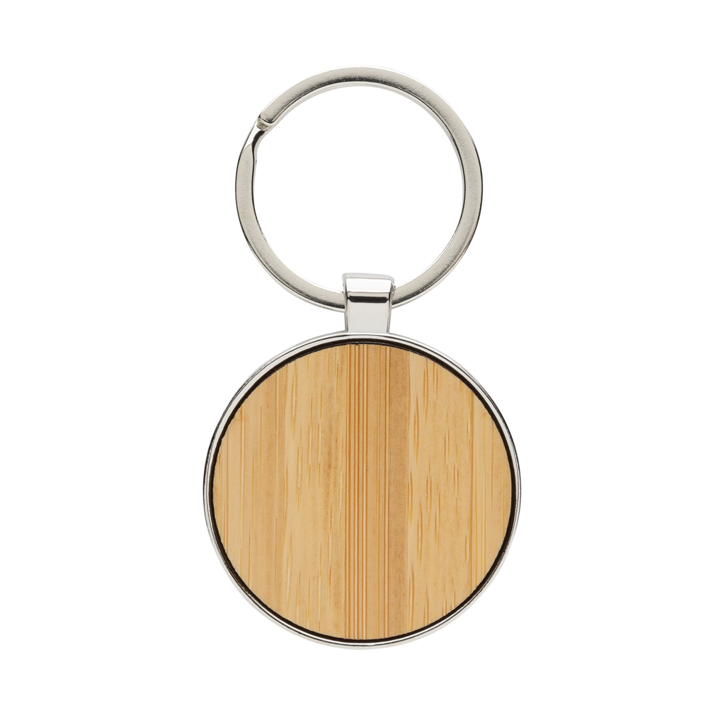 Miniature 2 pour Porte-clés rond en alliage de zinc RCS et bambou