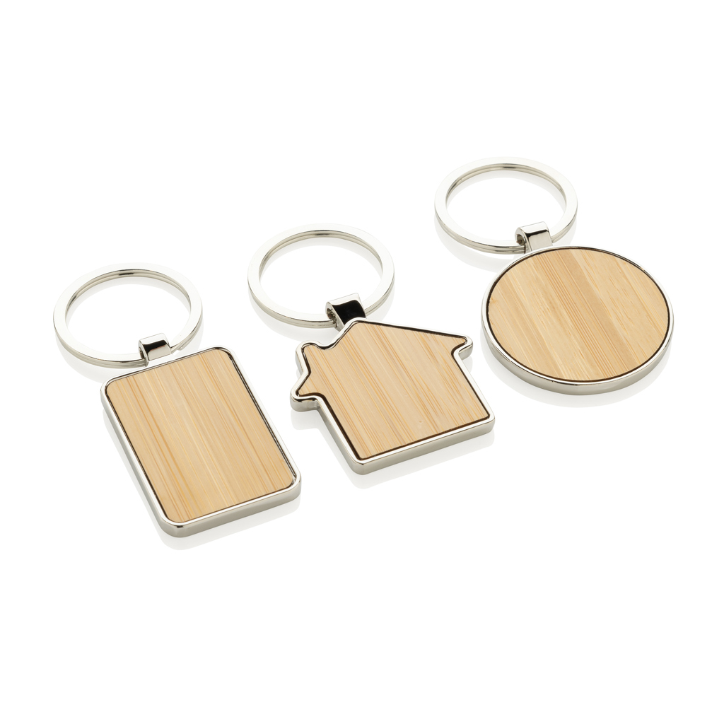 Miniature 7 pour Porte-clés rectangle en alliage de zinc RCS et bambou