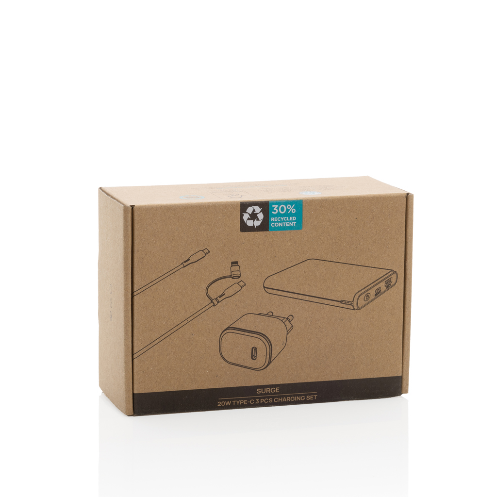 Miniature 12 pour Set de 3 chargeurs 20W et type C en PET recyclé RCS Surge