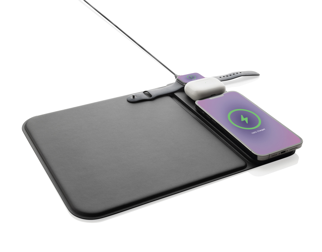 Miniature 6 pour Tapis de souris chargeur 15W 3 en 1 en PU RCS Swiss peak
