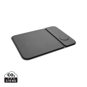 Visuel Tapis de souris chargeur 15W 3 en 1 en PU RCS Swiss peak