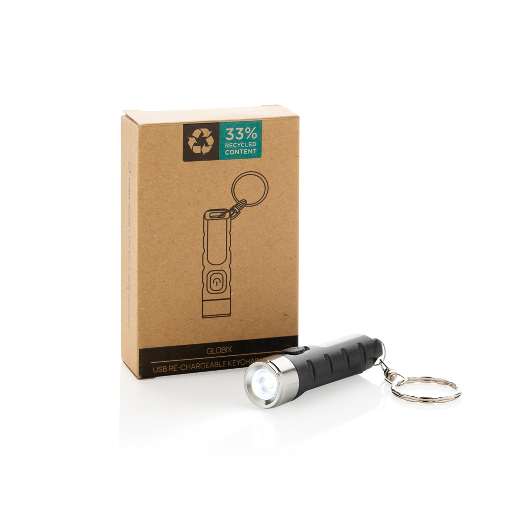 Miniature 9 pour Porte-clés lampe torche charge USB en plastique RCS Globix