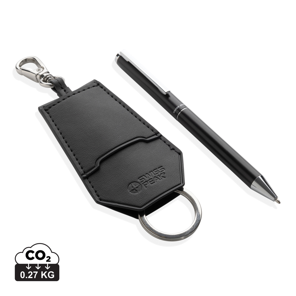 Miniature 1 pour Set porte-clés et stylo en PU recyclé RCS Swiss Peak Tula