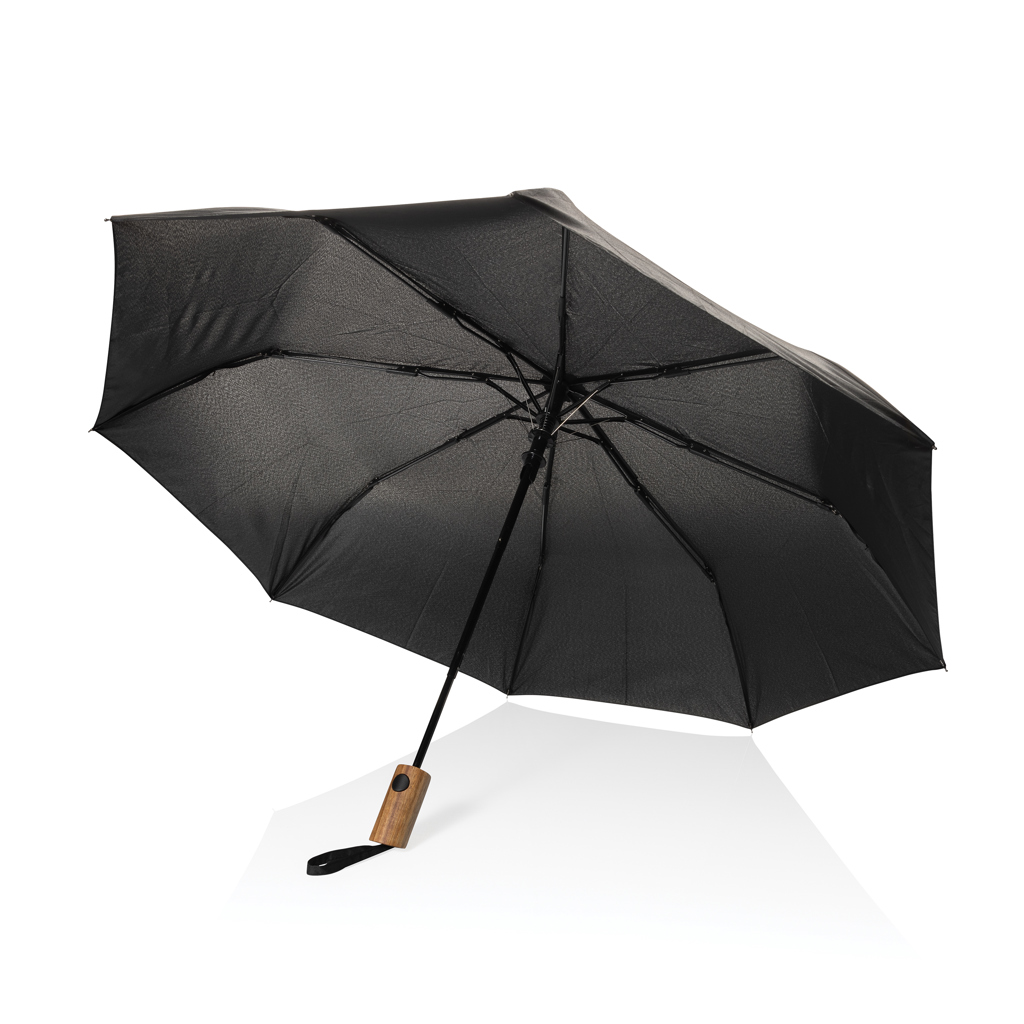 Miniature 2 pour Mini parapluie 21" à ouverture auto en bois d'acacia Kaycey