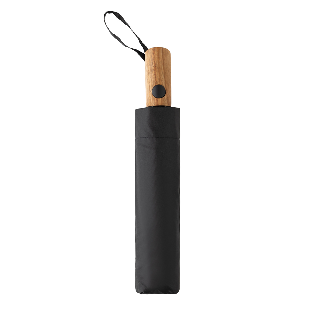 Miniature 4 pour Mini parapluie 21" à ouverture auto en bois d'acacia Kaycey