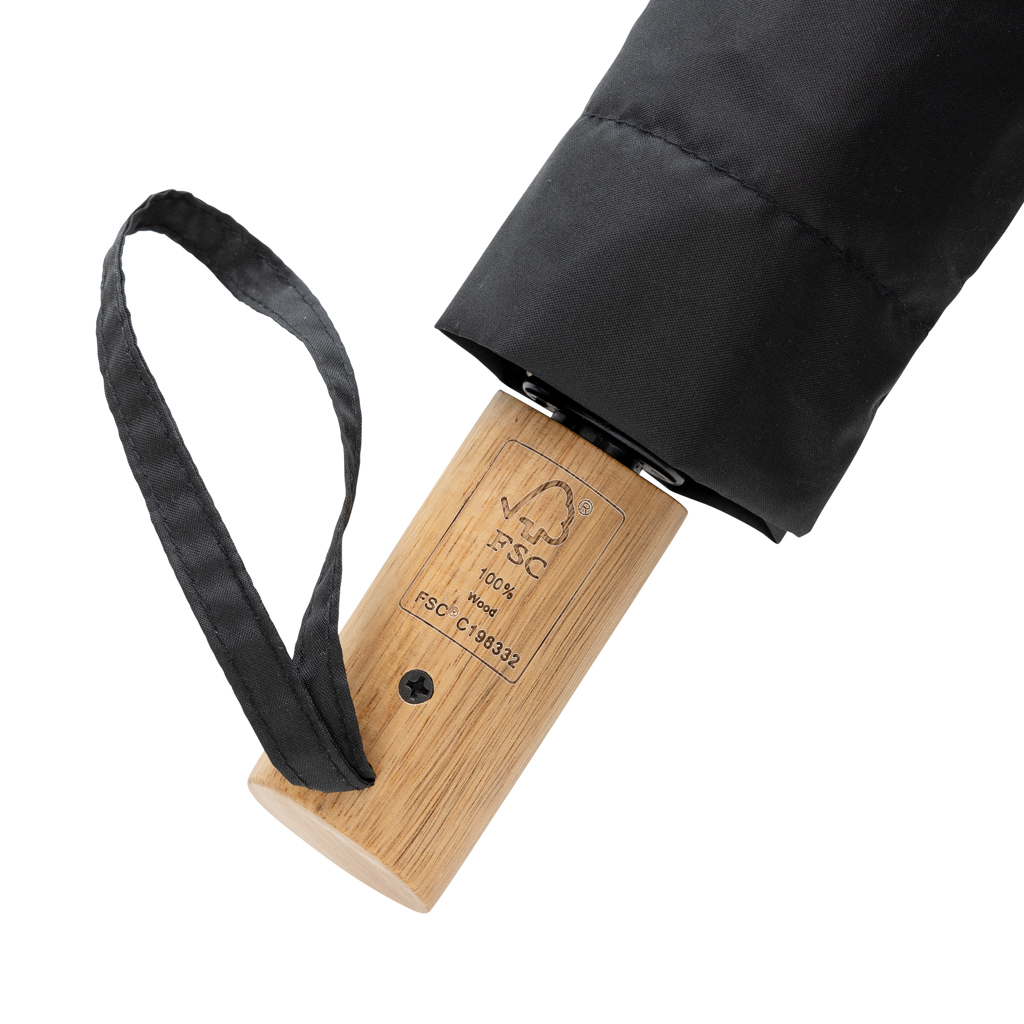 Miniature 6 pour Mini parapluie 21" à ouverture auto en bois d'acacia Kaycey