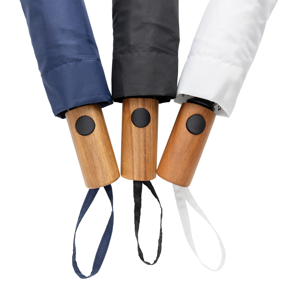 Miniature 8 pour Mini parapluie 21" à ouverture auto en bois d'acacia Kaycey