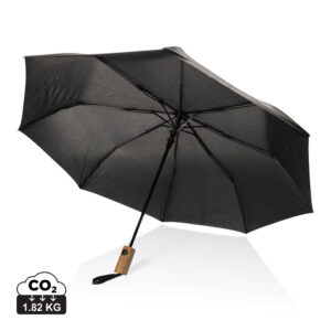 Visuel Mini parapluie 21" à ouverture auto en bois d'acacia Kaycey