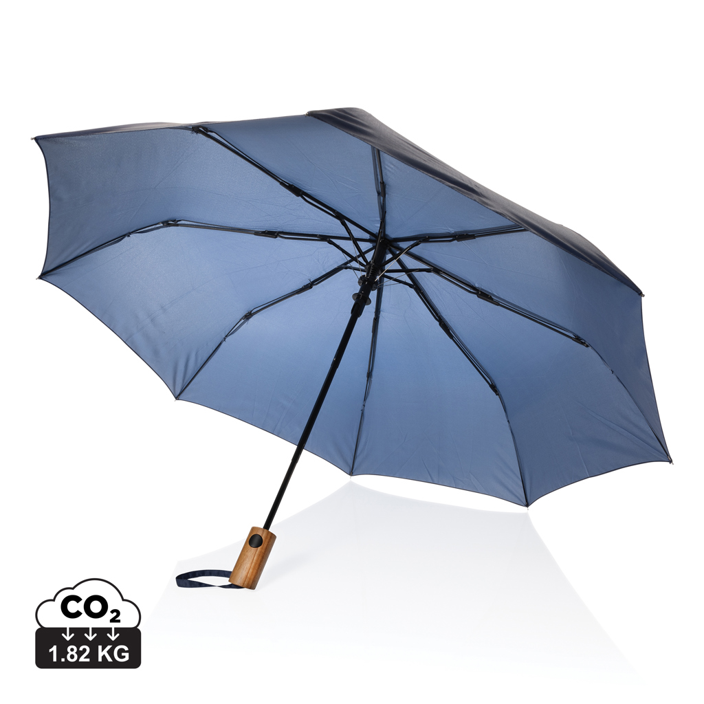 Miniature 12 pour Mini parapluie 21" à ouverture auto en bois d'acacia Kaycey