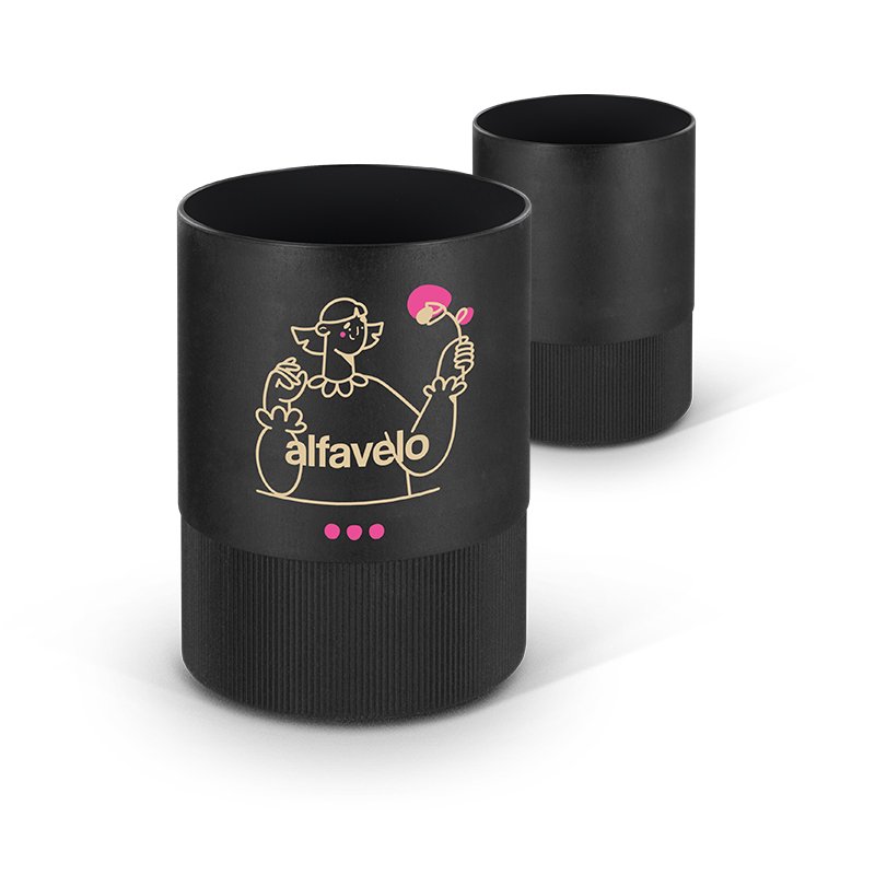 Miniature 5 pour POT A CRAYONS PLASTIQUE RECYCLE NOIR