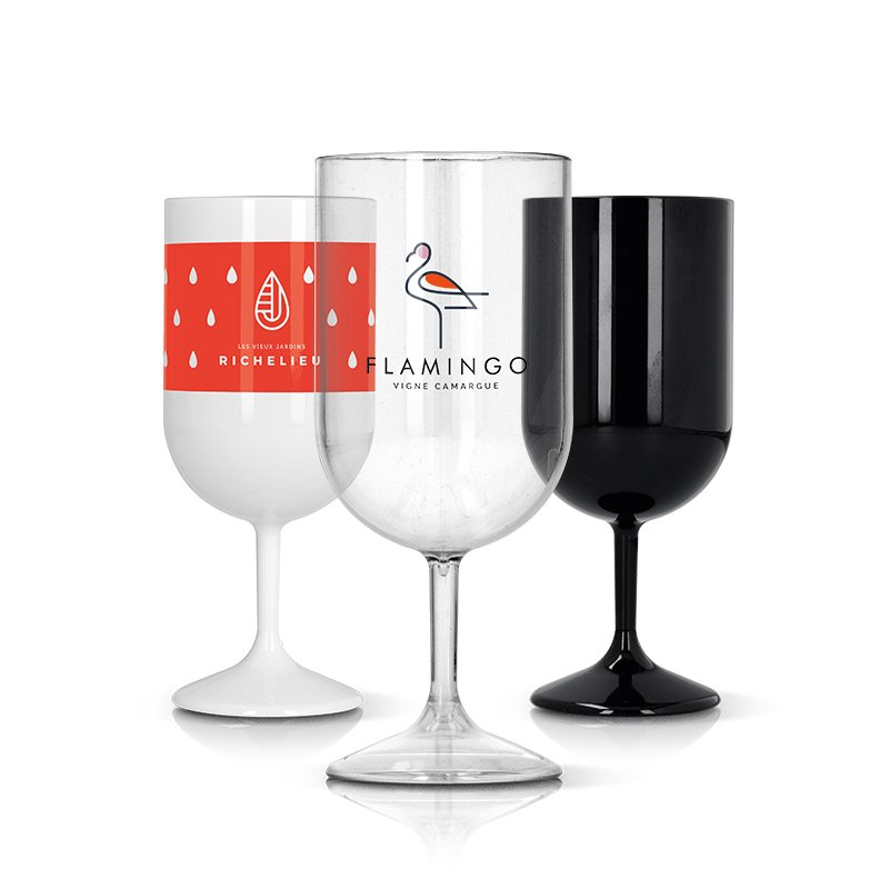 Miniature 1 pour VERRE A PIED EN PLASTIQUE REUTILISABLE TRITAN 18 cl RAS BORD