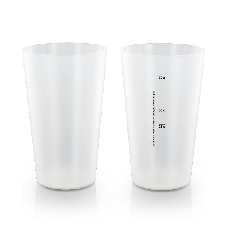 Miniature 2 pour GOBELET PLASTIQUE REUTILISABLE 60 cl  RAS BORD (IML)