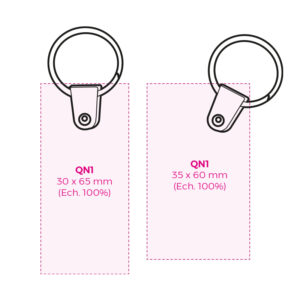 Visuel PORTE CLE CREATION PMMA EP 3 mm MAXI 20 cm2