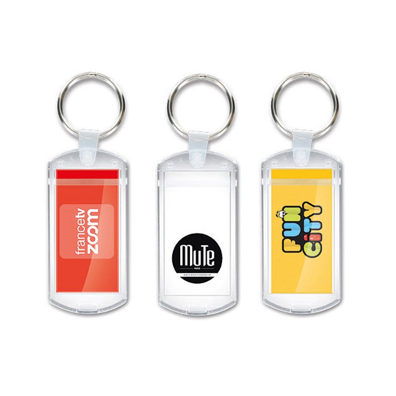 Miniature 2 pour PORTE CLES TRANSPARENT PORTE-ETIQUETTE (anneau 25 mm)