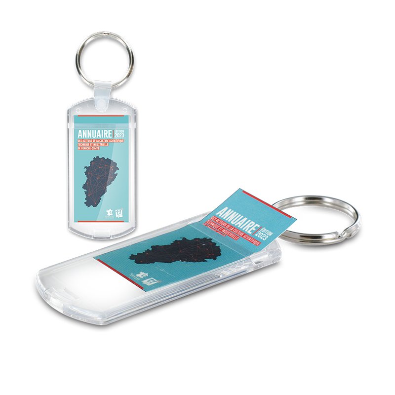 Miniature 3 pour PORTE CLES TRANSPARENT PORTE-ETIQUETTE (anneau 25 mm)