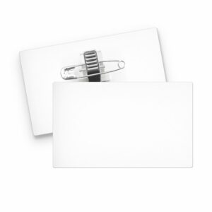 Visuel BADGE PLASTIQUE (PS) RECTANGLE 70x43 mm AVEC PINCE EPINGLE