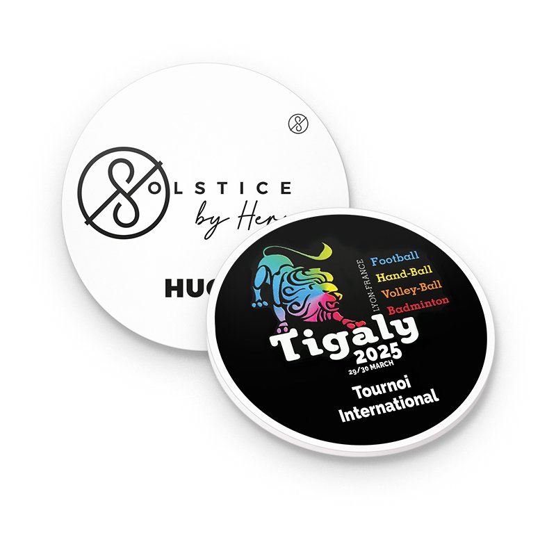 Miniature 4 pour BADGE PLASTIQUE (PS) ROND Ø55 mm AVEC PINCE EPINGLE