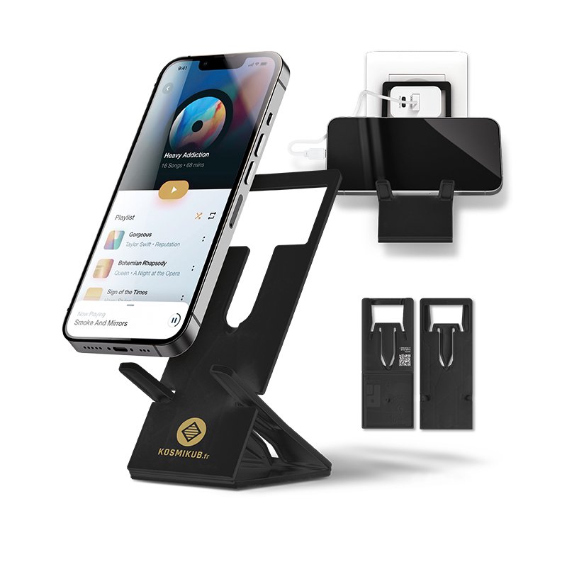 Miniature 1 pour SUPPORT TELEPHONE REPLIABLE EXTRA-PLAT EN MATIERE RECYCLEE