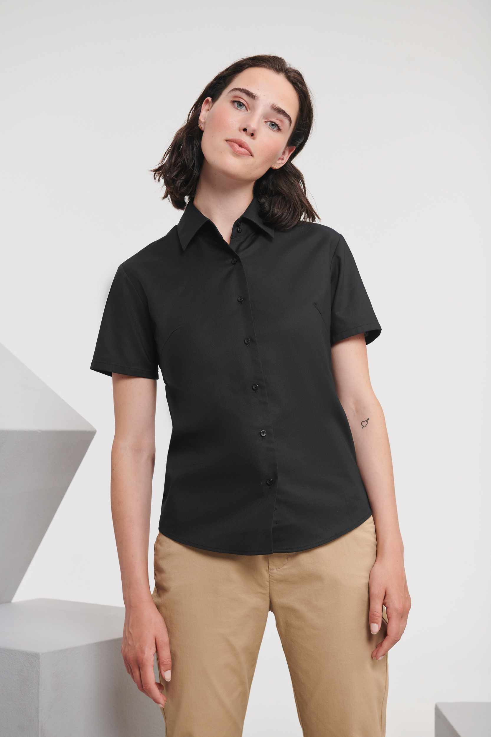 Miniature 1 pour Chemise femme manches courtes Oxford