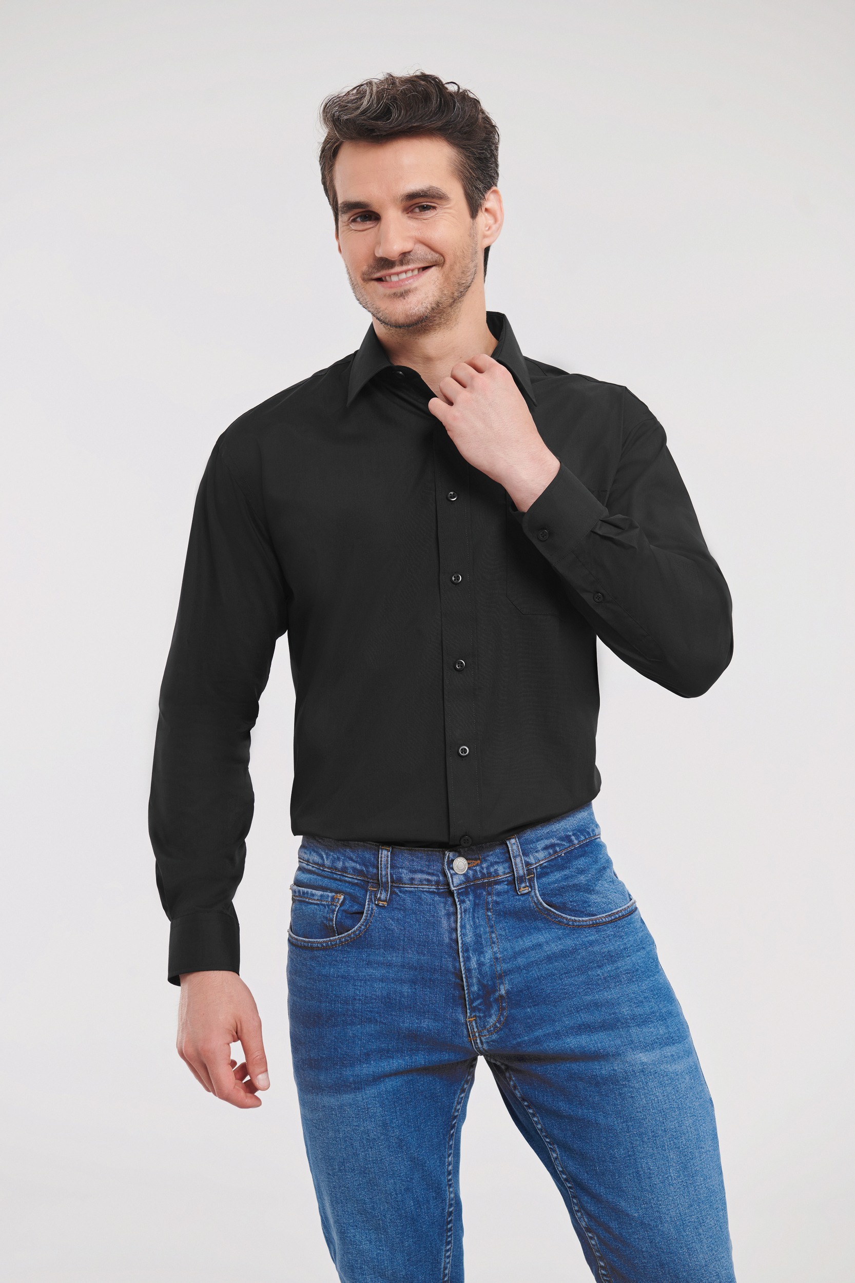 Miniature 1 pour Chemise homme popeline polycoton manches longues