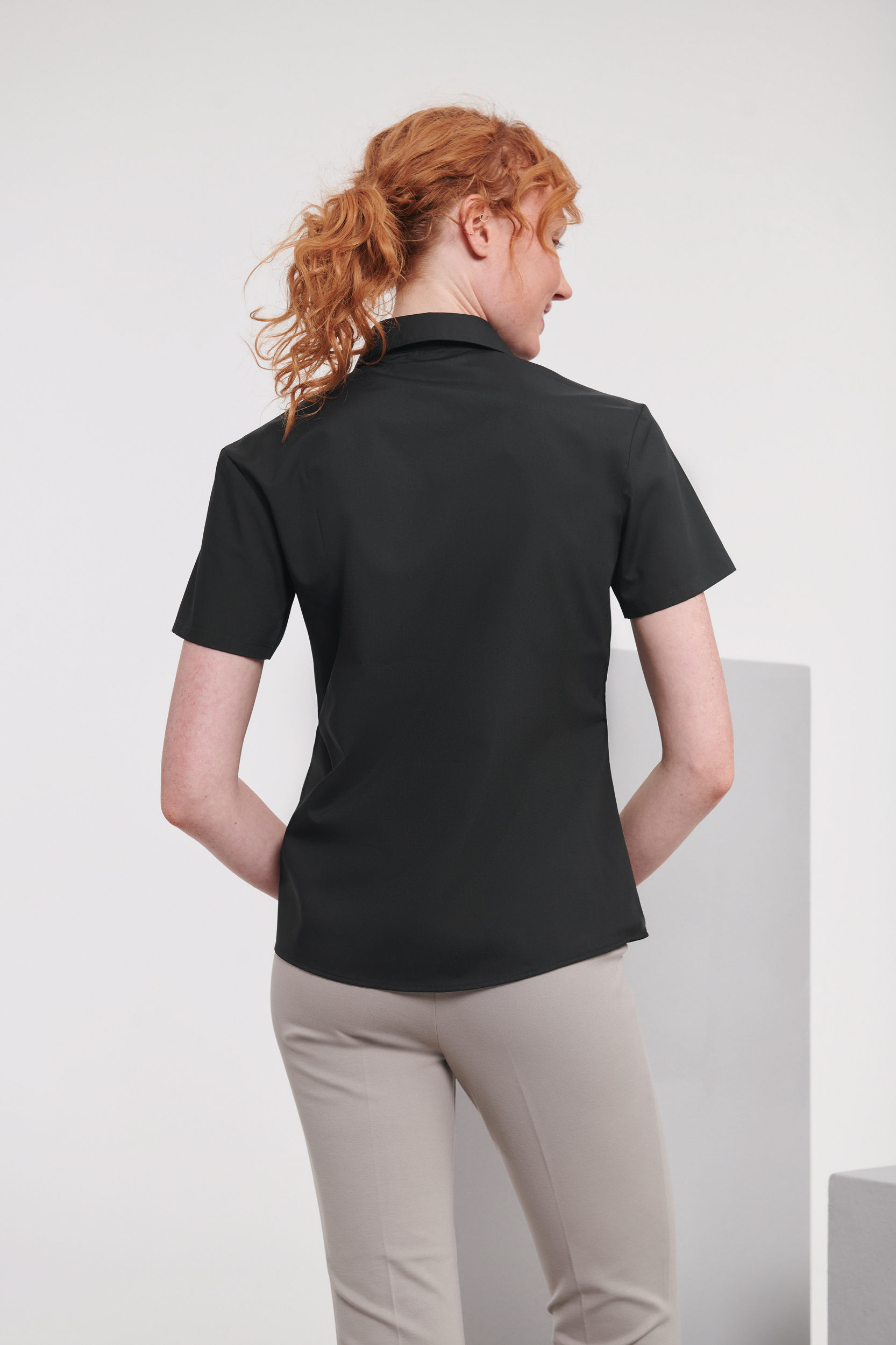Miniature 2 pour Chemise femme popeline polycoton manches courtes